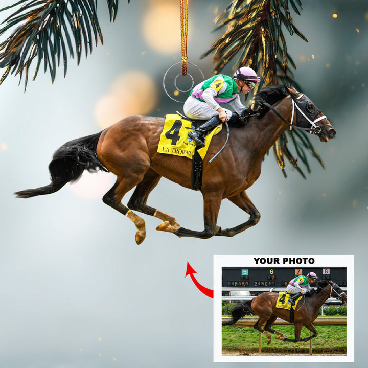 Gallop With Me - Personalized Photo Mica Ornament - Christmas Gift For Horse Lovers