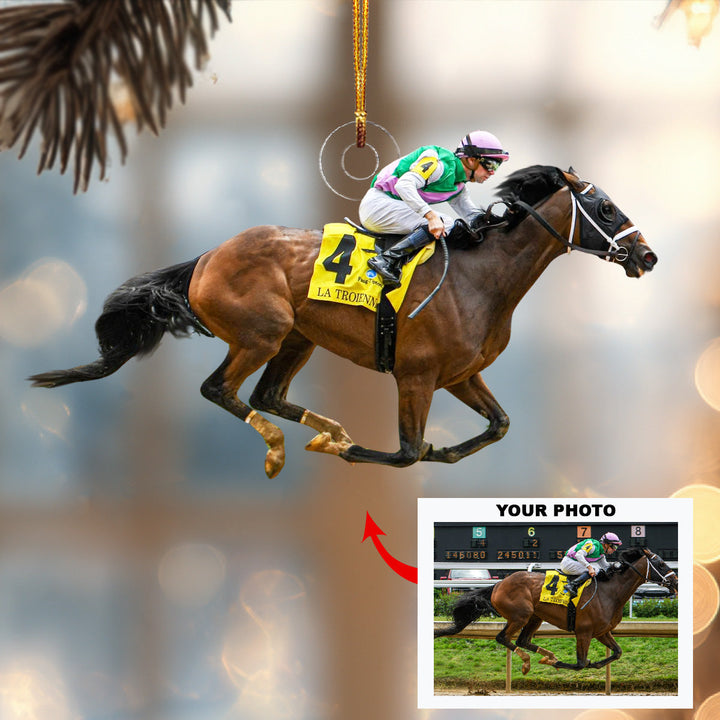 Gallop With Me - Personalized Photo Mica Ornament - Christmas Gift For Horse Lovers