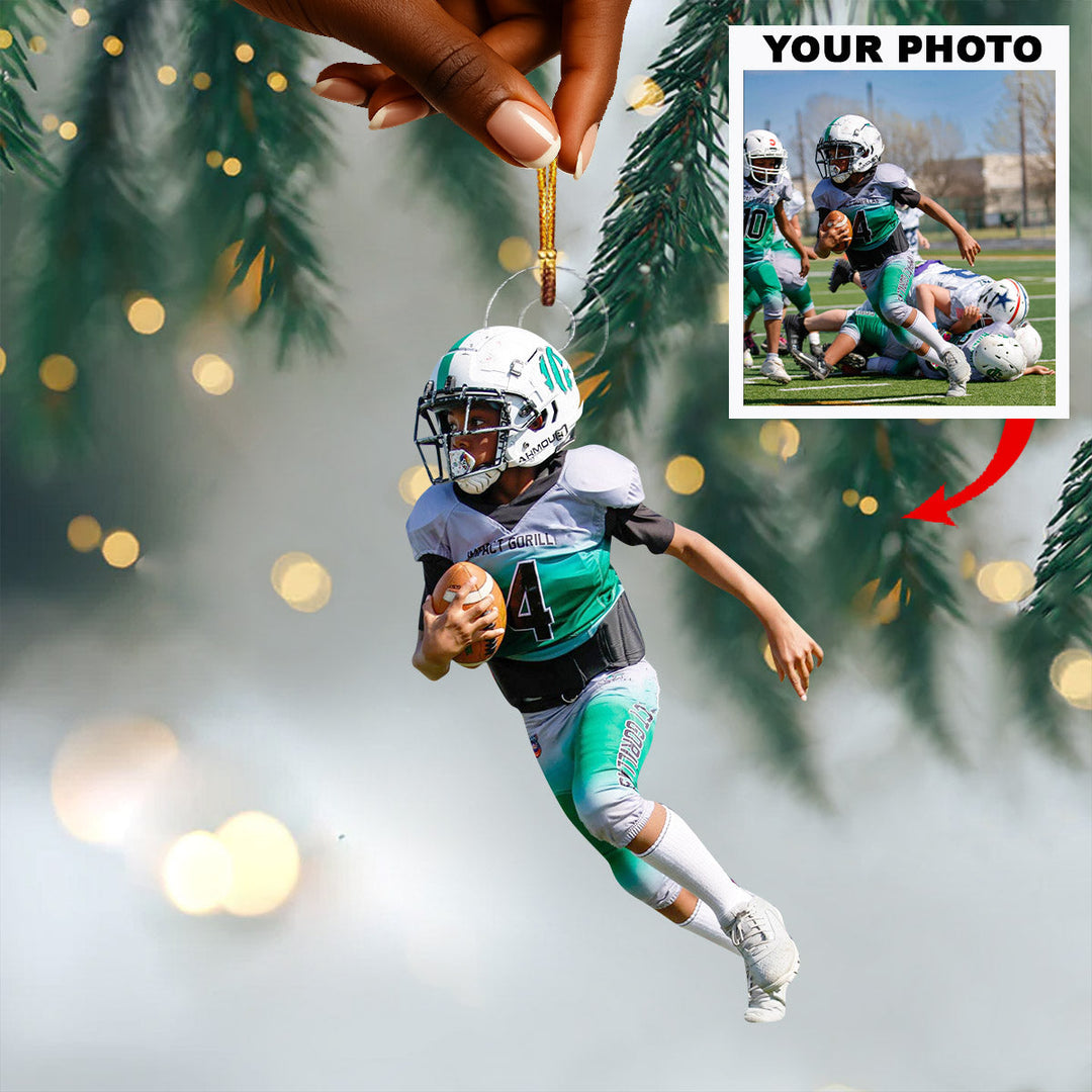 Game Day Hero - Personalized Photo Mica Ornament - Christmas Gift For Family Members