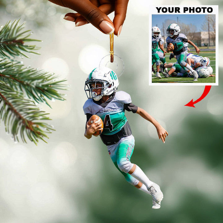 Game Day Hero - Personalized Photo Mica Ornament - Christmas Gift For Family Members