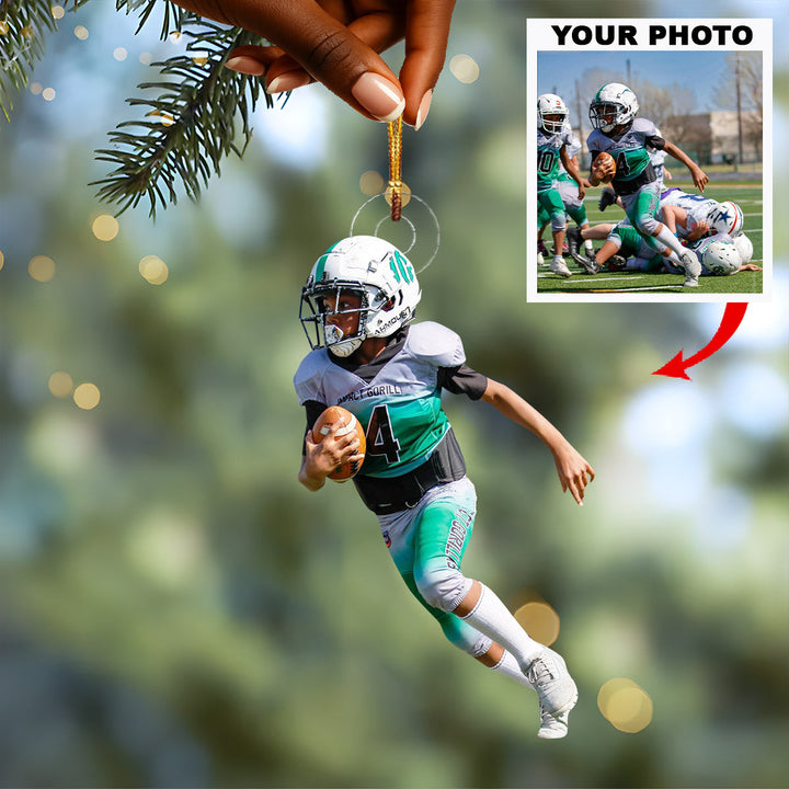 Game Day Hero - Personalized Photo Mica Ornament - Christmas Gift For Family Members