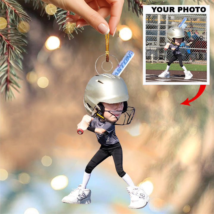 Game On Baby - Personalized Photo Mica Ornament - Christmas Gift For Family Members