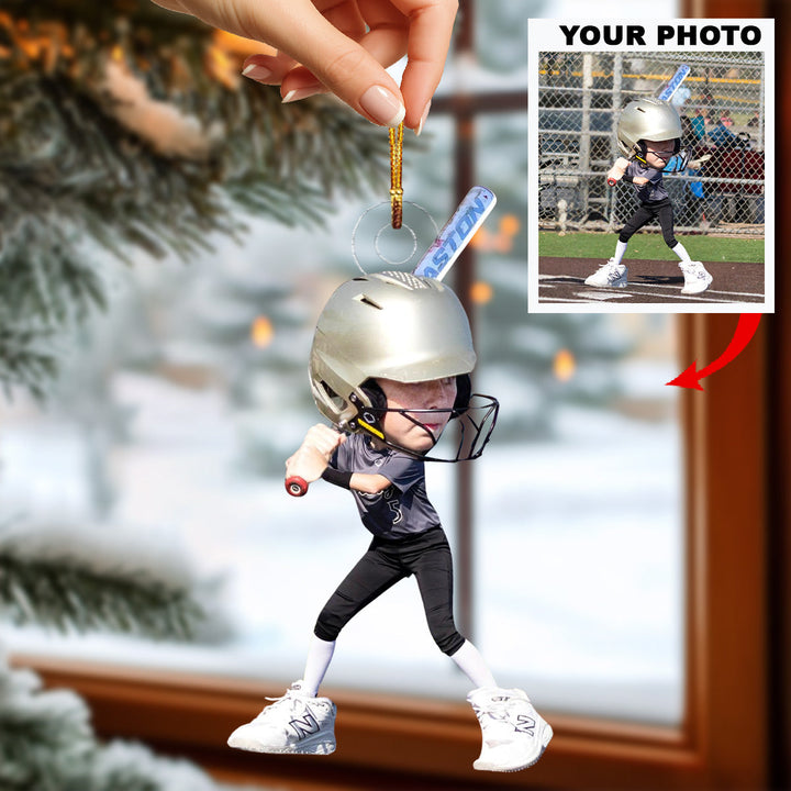 Game On Baby - Personalized Photo Mica Ornament - Christmas Gift For Family Members