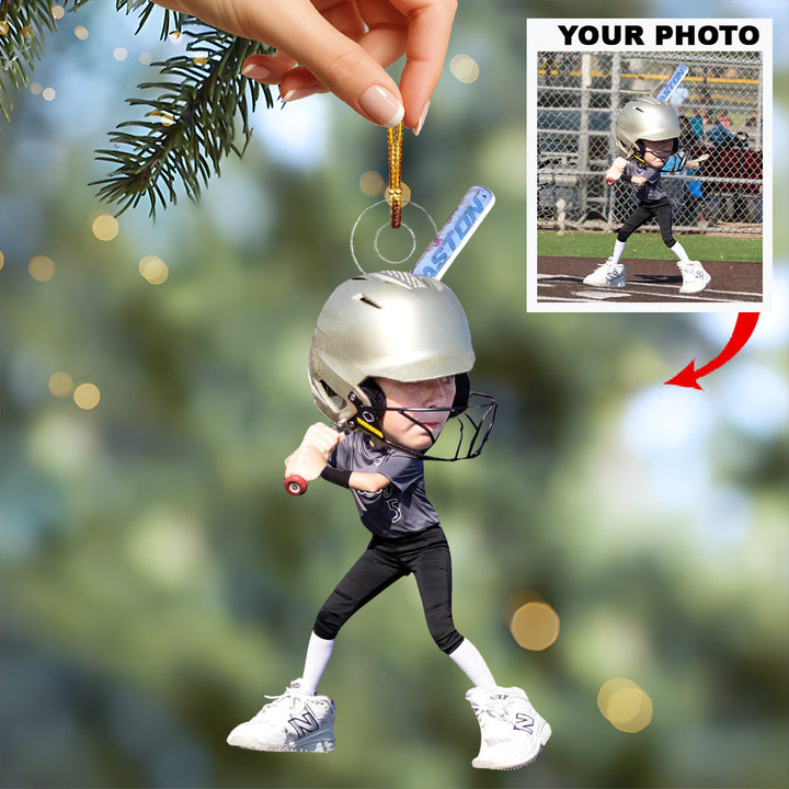 Game On Baby - Personalized Photo Mica Ornament - Christmas Gift For Family Members