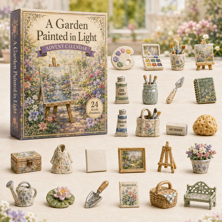 CHRISTMAS KICKOFF 40% OFF - Garden Painter Advent Calendar 2026 - 24-Day Festive Countdown, Acrylic Charms Blind Box - Gift For Art Lovers AC0TH038