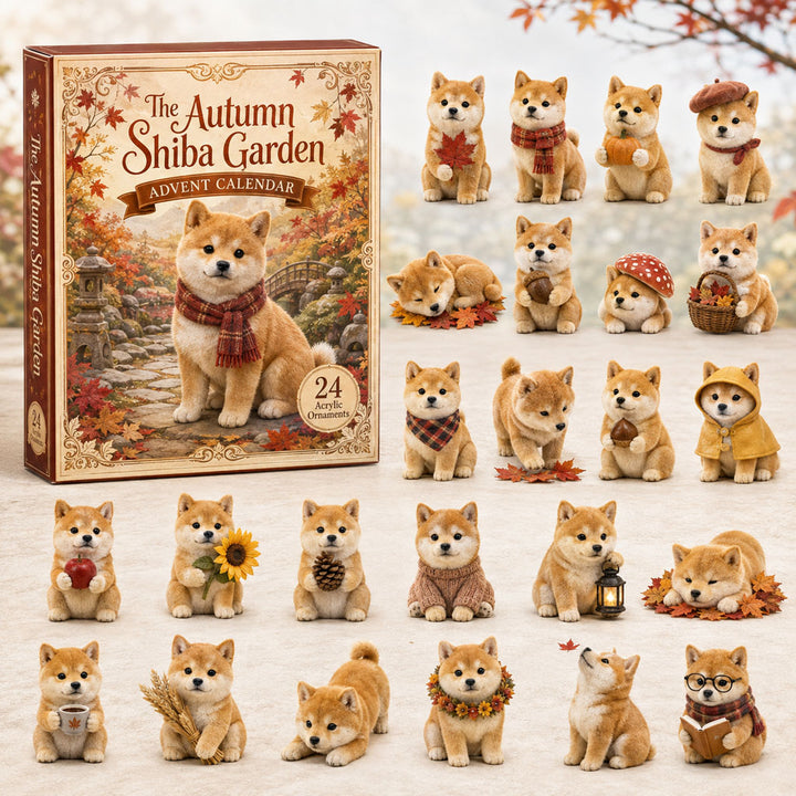 CHRISTMAS KICKOFF 40% OFF - Garden Shiba Advent Calendar 2026 - 24-Day Festive Countdown, Acrylic Charms Blind Box - Gift For Shiba Lovers AC0TH043