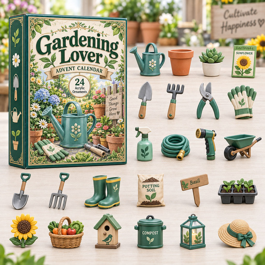 CHRISTMAS KICKOFF 40% OFF - Gardening Lover Advent Calendar 2026 - 24-Day Festive Countdown, Acrylic Charms Blind Box - Gift For Outdoor Hobby Lovers AC0HA259
