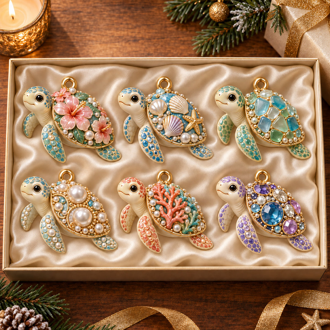 Gemstone Sea Turtles Acrylic Ornament Gift Set NCU0HT162