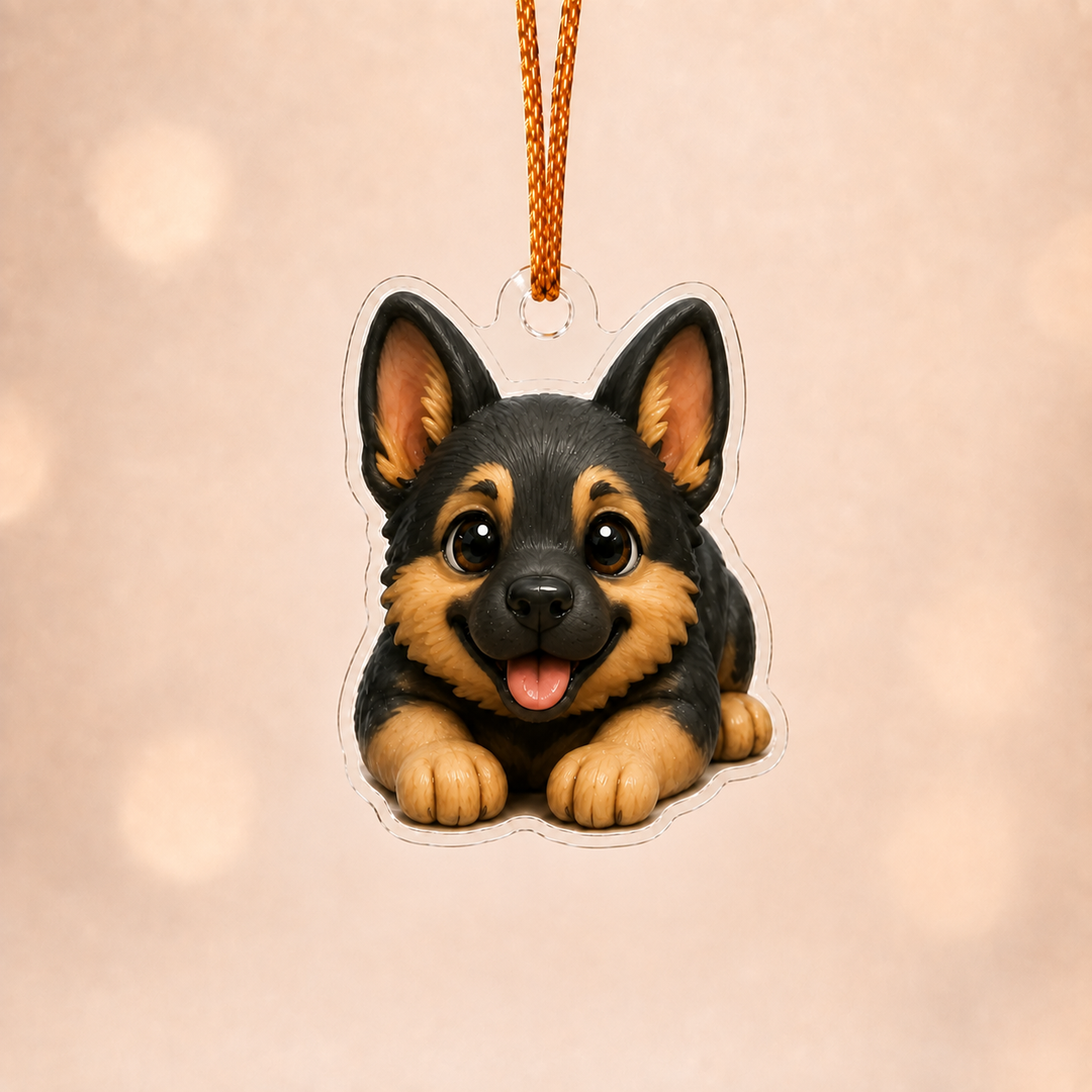 German Shepherd Adorable Mica Ornament NCU0NT025