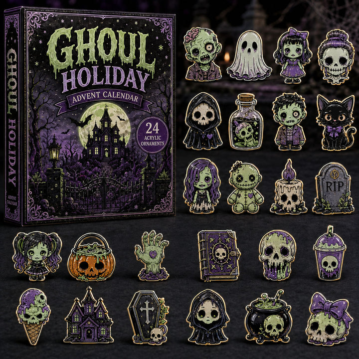 HALLOWEEN KICKOFF 40% OFF - Ghoul Holiday Advent Calendar 2026 - 24-Day Festive Countdown, Acrylic Charms Blind Box - Gift For Halloween Lovers AC0TM035