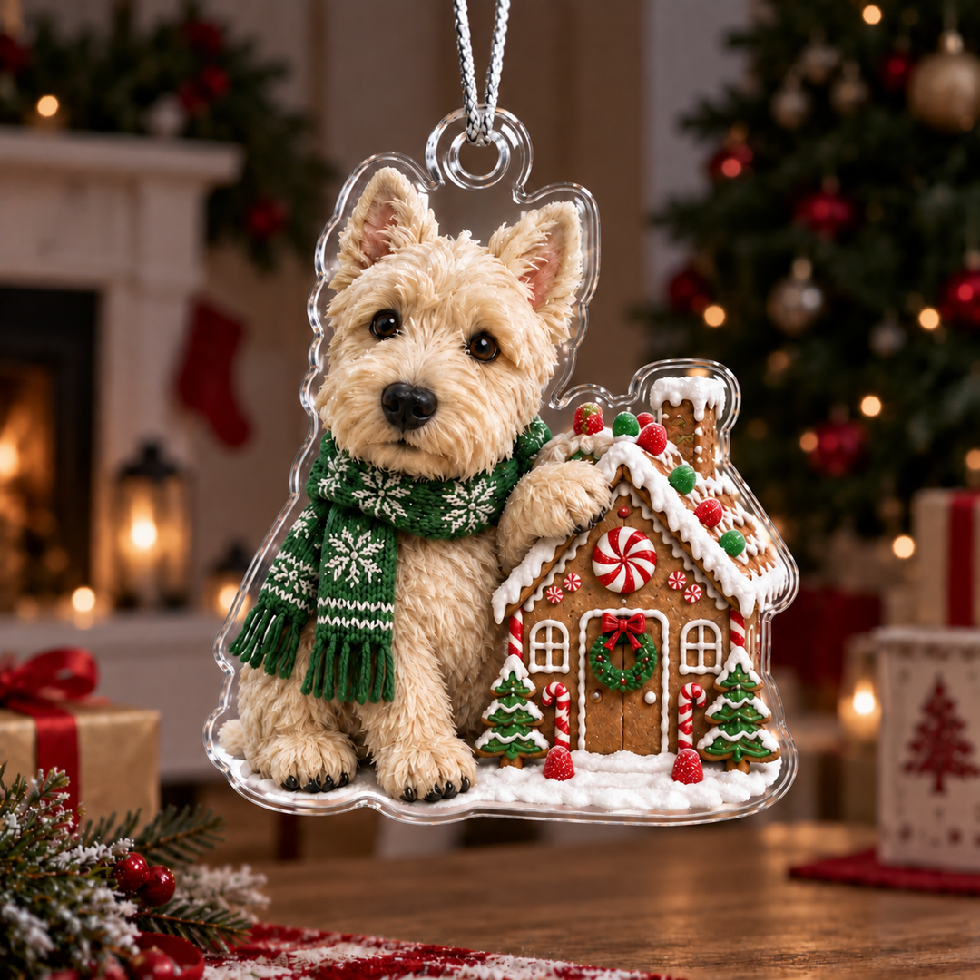 Gingerbread Scottish Terrier Mica Ornament NCU0NT102
