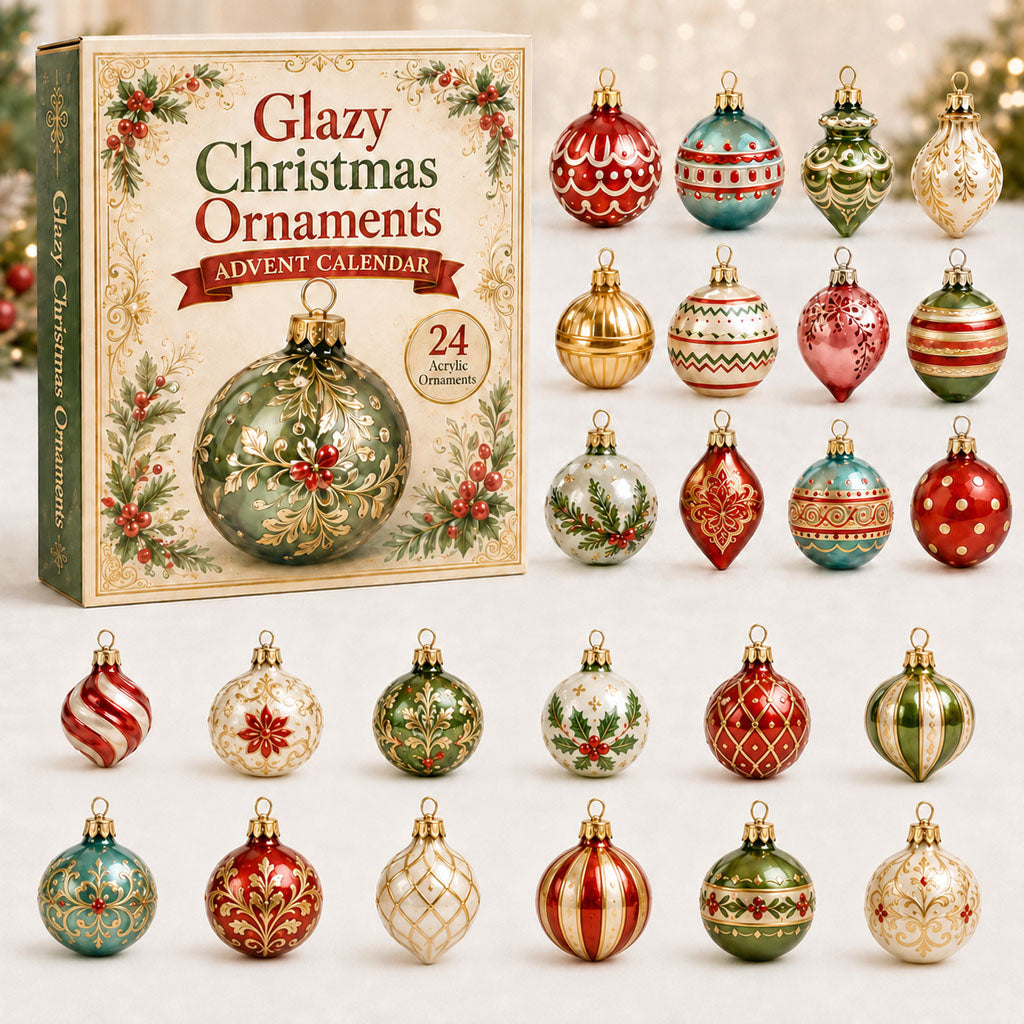 CHRISTMAS KICKOFF 40% OFF - Glazy Christmas Advent Calendar 2026 - 24-Day Festive Countdown, Acrylic Charms Blind Box - Gift For Christmas Lovers AC0NT027