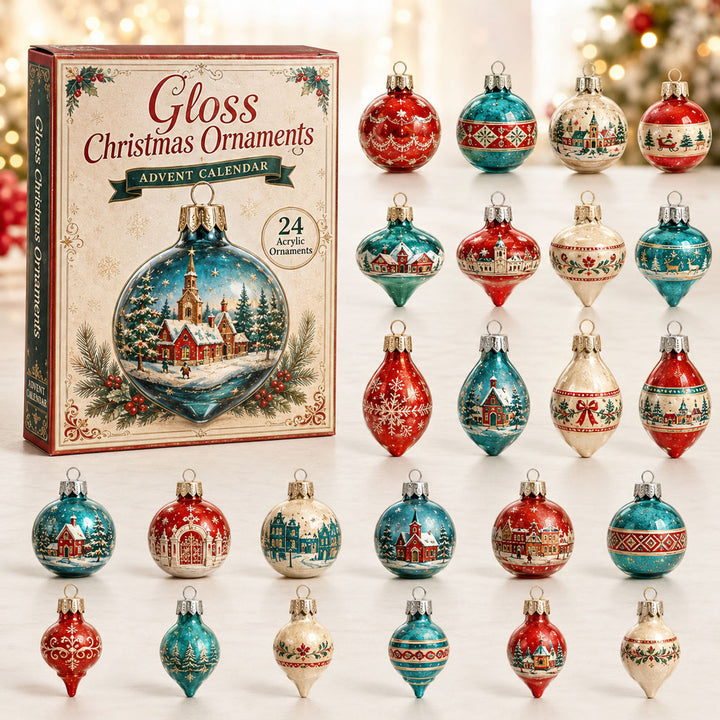 CHRISTMAS KICKOFF 40% OFF - Gloss Christmas Advent Calendar 2026 - 24-Day Festive Countdown, Acrylic Charms Blind Box - Gift For Christmas Lovers AC0NT028