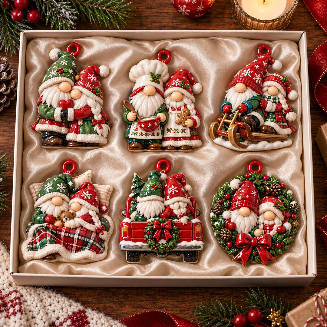Gnome Couple Holiday Acrylic Ornament Gift Set NCU0HT165