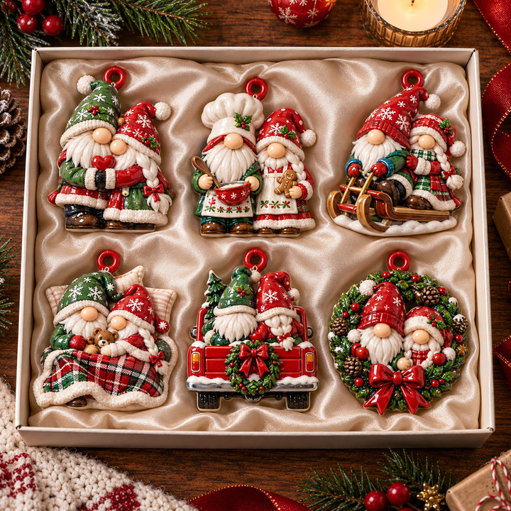 Gnome Couple Holiday Acrylic Ornament Gift Set NCU0HT165
