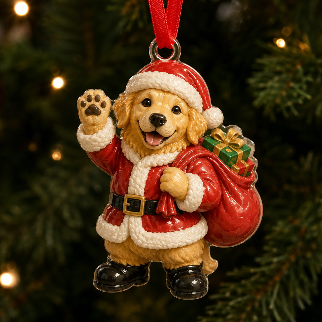 Golden Santa Claus Mica Ornament NCU0HT016