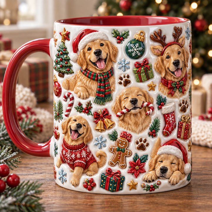 Merry Paws Christmas Accent Mug - Christmas Gift For Dog Lovers