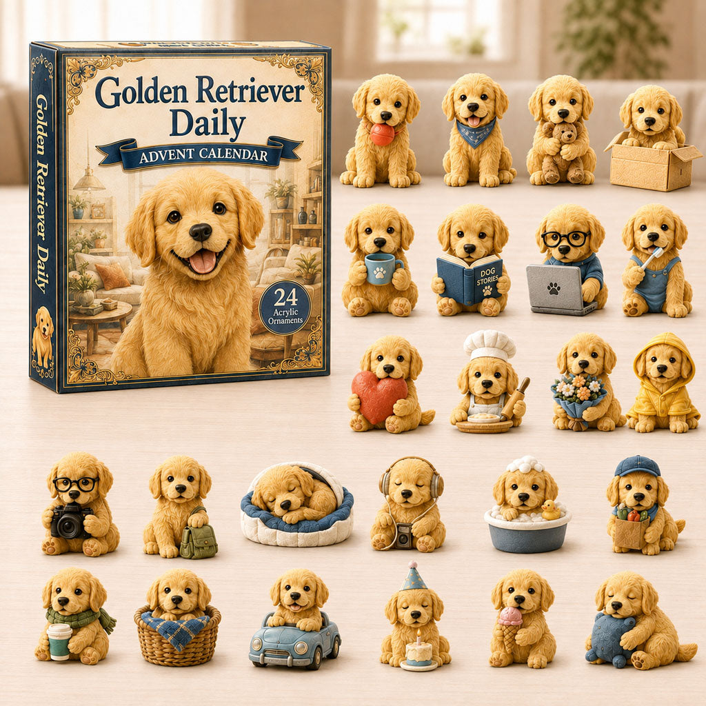 CHRISTMAS KICKOFF 40% OFF - Golden Retriever Daily Advent Calendar 2026 - 24-Day Festive Countdown, Acrylic Charms Blind Box - Gift For Golden Retriever Lovers AC0HA009