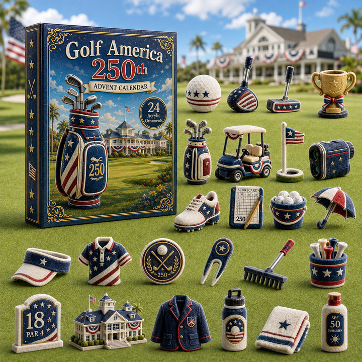 CHRISTMAS KICKOFF 40% OFF - Golf America 250th Advent Calendar 2026 - 24-Day Festive Countdown, Acrylic Charms Blind Box - Gift For Golf Lovers AC0HA040