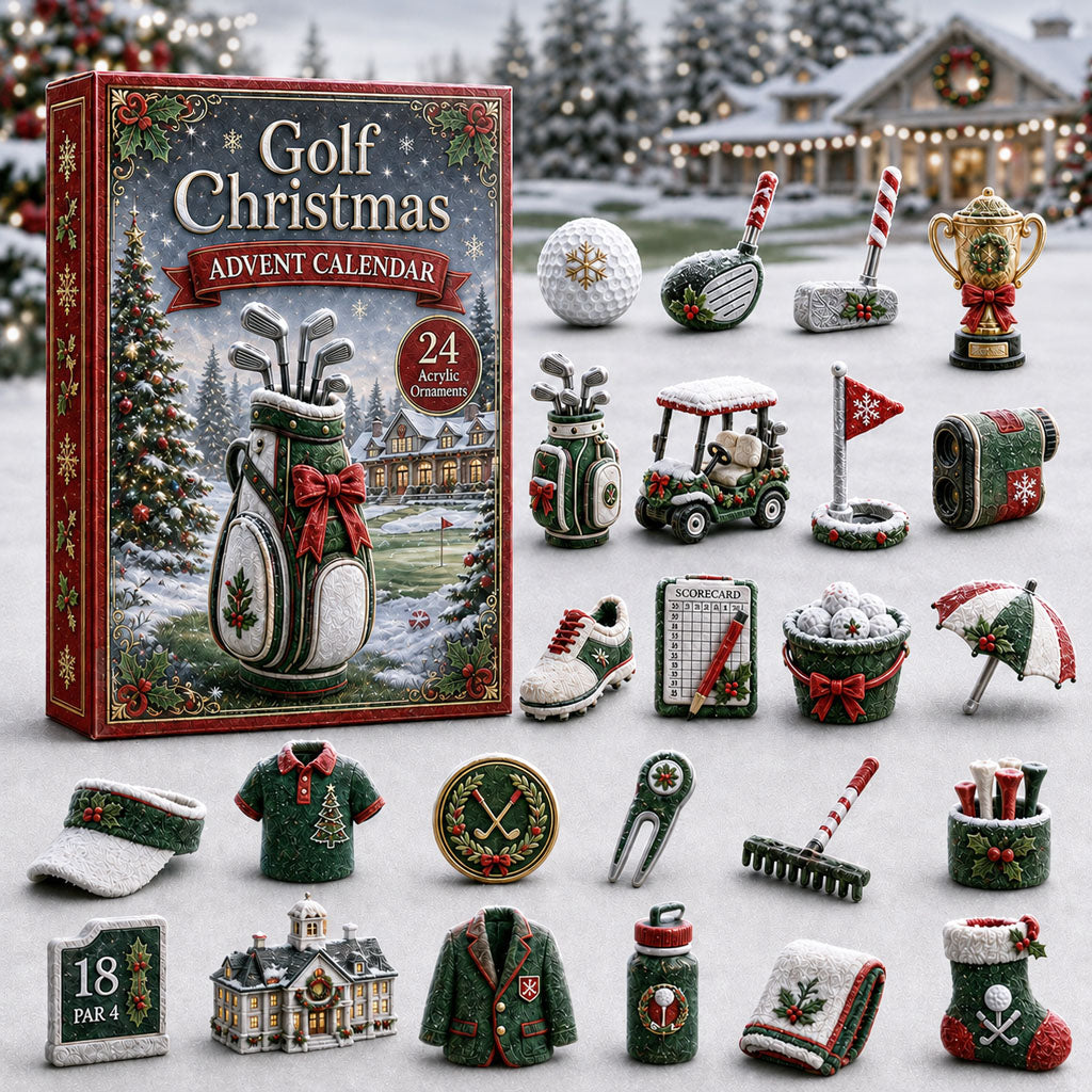 CHRISTMAS KICKOFF 40% OFF - Golf Christmas Advent Calendar 2026 - 24-Day Festive Countdown, Acrylic Charms Blind Box - Gift For Golf Lovers AC0HA041