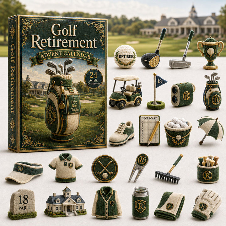 CHRISTMAS KICKOFF 40% OFF - Golf Retirement Advent Calendar 2026 - 24-Day Festive Countdown, Acrylic Charms Blind Box - Gift For Golf Lovers AC0HA042
