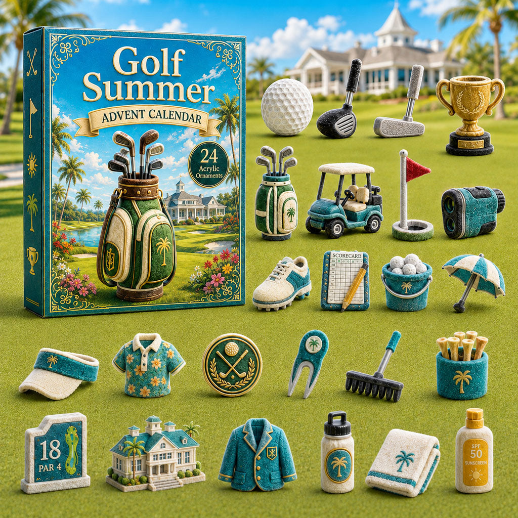 CHRISTMAS KICKOFF 40% OFF - Golf Summer Advent Calendar 2026 - 24-Day Festive Countdown, Acrylic Charms Blind Box - Gift For Golf Lovers AC0HA043