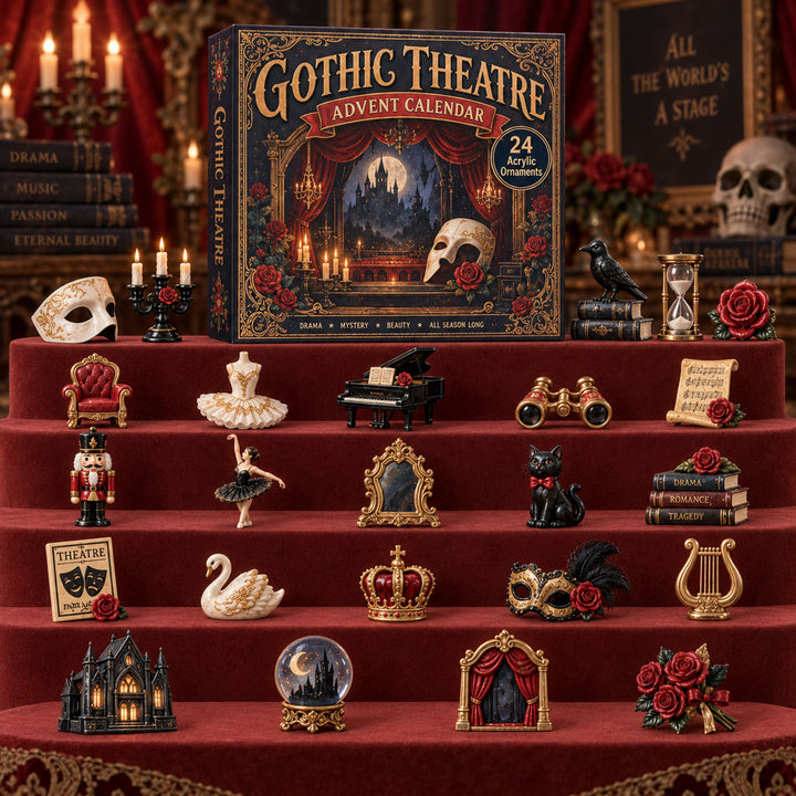 CHRISTMAS KICKOFF 40% OFF - Gothic Theatre Advent Calendar 2026 - 24-Day Festive Countdown, Acrylic Charms Blind Box - Gift For Theatre Lovers AC0TM304
