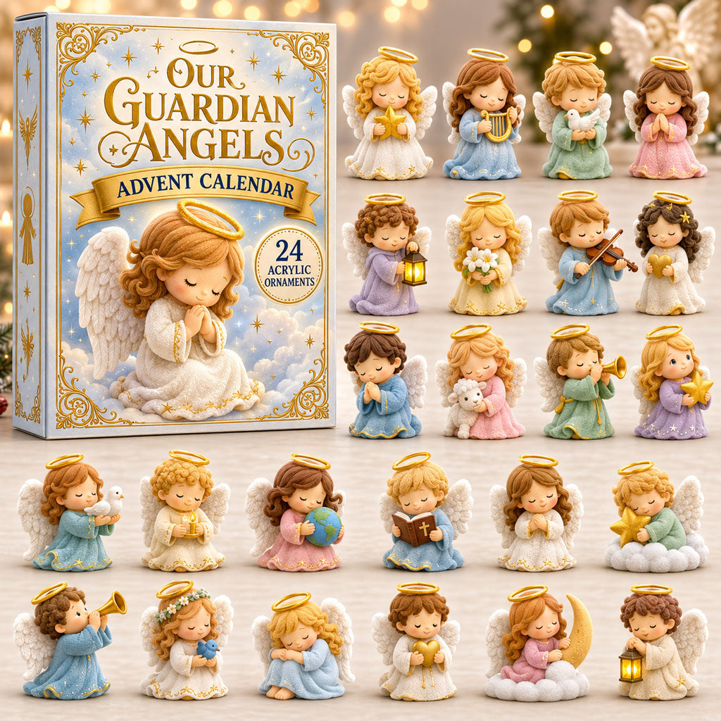 CHRISTMAS KICKOFF 40% OFF - Guardian Angels Advent Calendar 2026 - 24-Day Festive Countdown, Acrylic Charms Blind Box - Gift For Religious Collectors