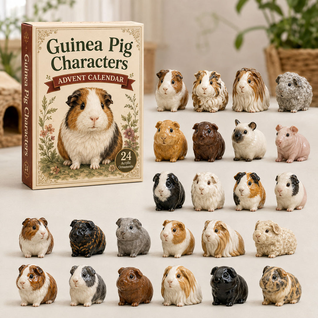 CHRISTMAS KICKOFF 40% OFF - Guinea Pig Character Advent Calendar 2026 - 24-Day Festive Countdown, Acrylic Charms Blind Box - Gift For Guinea Pig Lovers