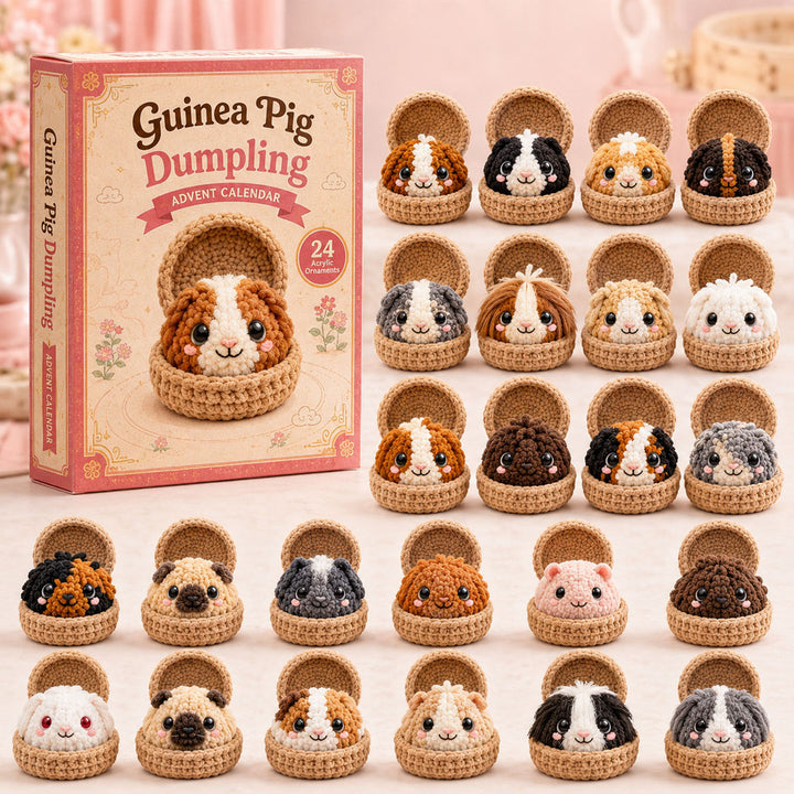 CHRISMAST KICKOFF 40% OFF - Guinea Pig Dumpling Advent Calendar 2026 - 24-Day Festive Countdown, Acrylic Charms Blind Box - Gift For Crochet Lovers AC0TH167