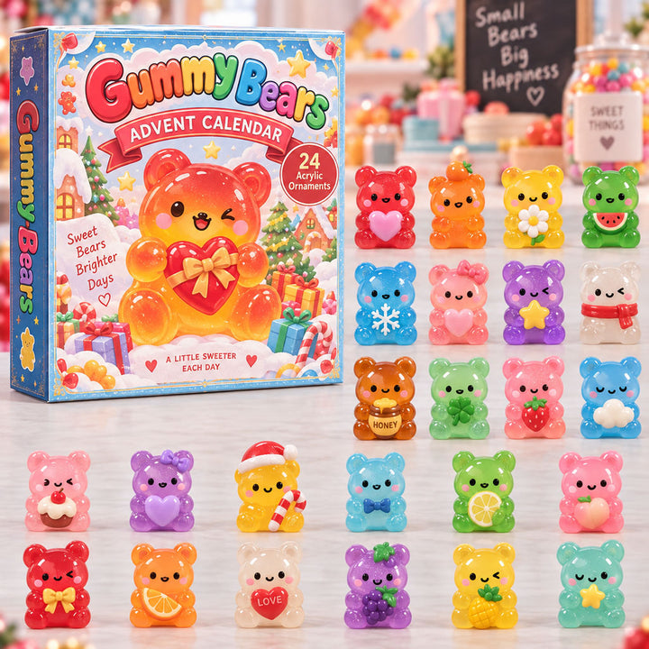 CHRISTMAS KICKOFF 40% OFF - Gummy Bears Advent Calendar 2026 - 24-Day Festive Countdown, Acrylic Charms Blind Box - Gift For Kids AC0TH327