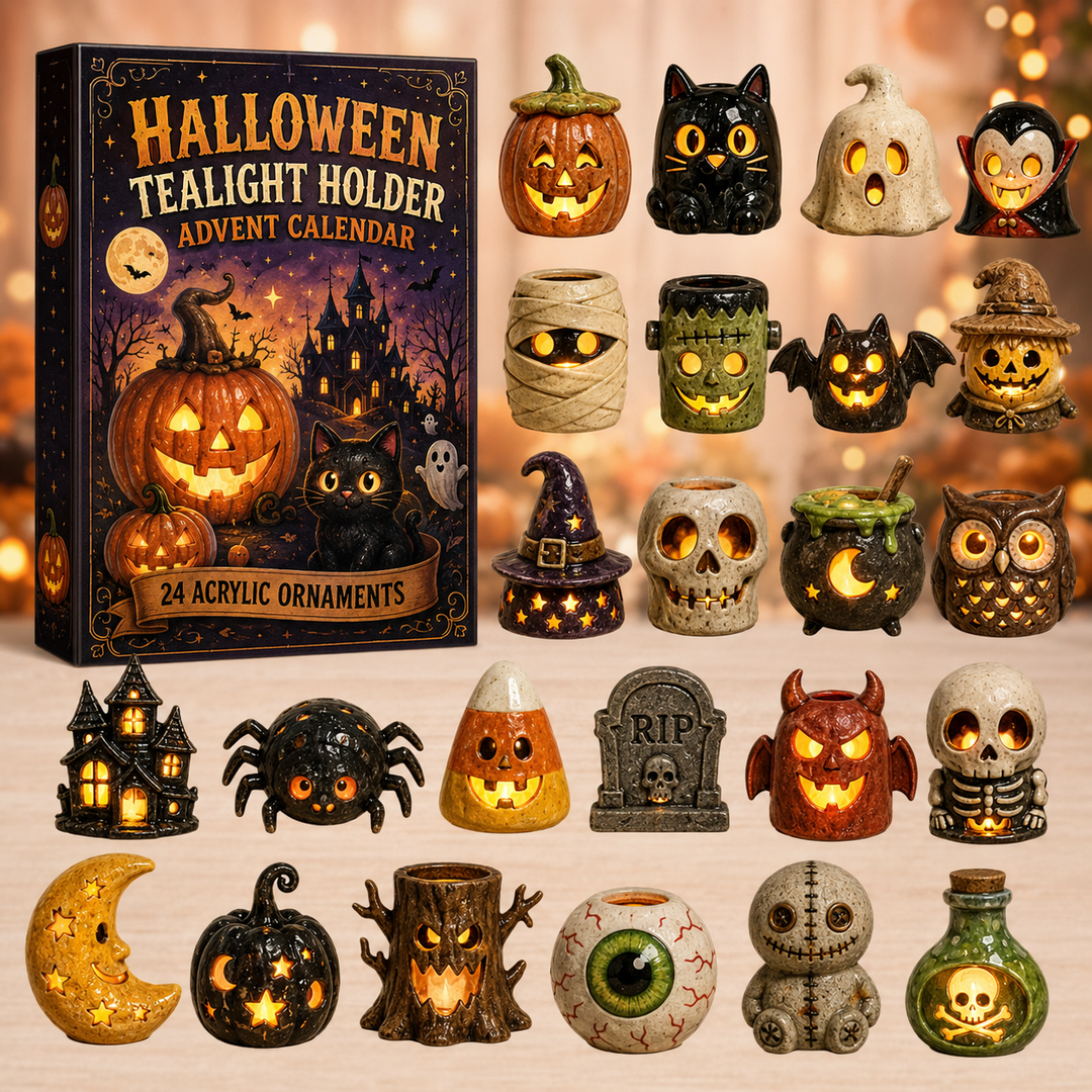 🕷️HALLOWEEN KICKOFF 40% OFF💀 - Halloween Mini Tealight Holder Advent Calendar 2026 - 24 Day Spirits Countdown,Acrylic Charms Blind Box - Gift For Halloween Lovers