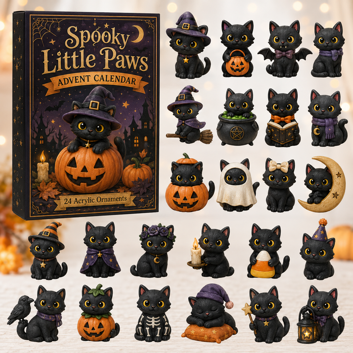 🐈‍⬛HALLOWEEN KICKOFF 40% OFF🌙 - Spooky Little Paws Advent Calendar 2026 - 24 Day Spirits Countdown, Acrylic Charms Blind Box - Gift For Cat Lover