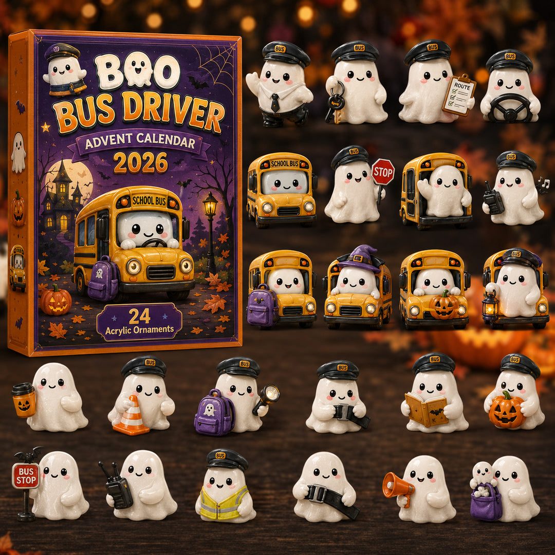HALLOWEEN KICKOFF 40% OFF - Boo Bus Driver Advent Calendar 2026 - 24-Day Festive Countdown, Acrylic Charms Blind Box - Gift For Family & Friends AC0HT474