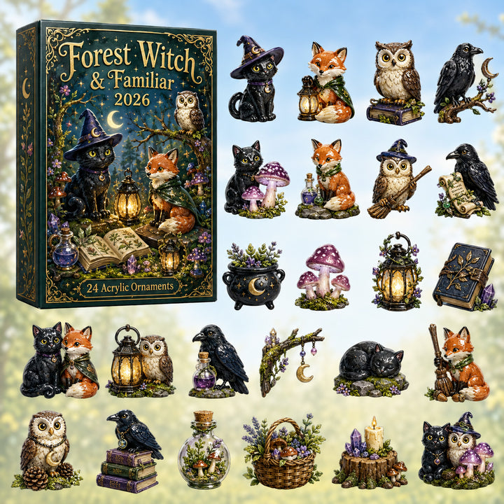 HALLOWEEN KICKOFF 40% OFF - Forest Witch Familiar Advent Calendar 2026 - 24-Day Festive Countdown, Acrylic Charms Blind Box - Gift For Witch Lovers AC0HT560
