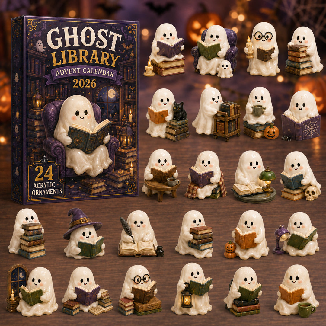 HALLOWEEN KICKOFF 40% OFF - Ghost Library Advent Calendar 2026 - 24-Day Festive Countdown, Acrylic Charms Blind Box - Gift For Family & Friends AC0HT469