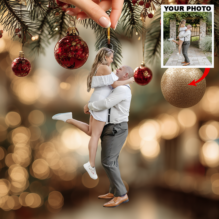 Forever Starts With You - Personalized Photo Mica Ornament - Christmas Gift For Couple, Wedding