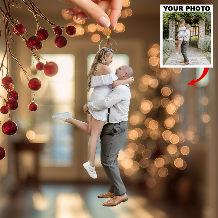Forever Starts With You - Personalized Photo Mica Ornament - Christmas Gift For Couple, Wedding