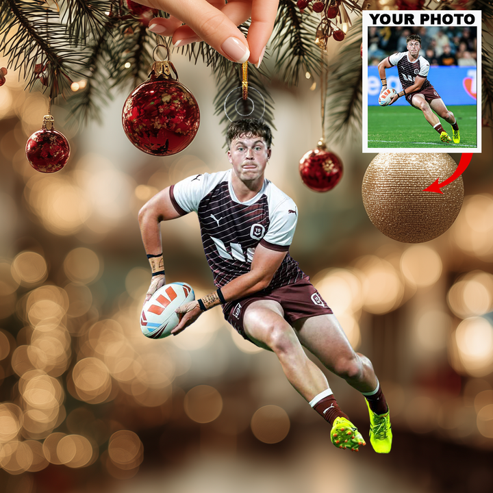 Heart Of The Game - Personalized Photo Mica Ornament - Christmas Gift For Sport Players, Football Players