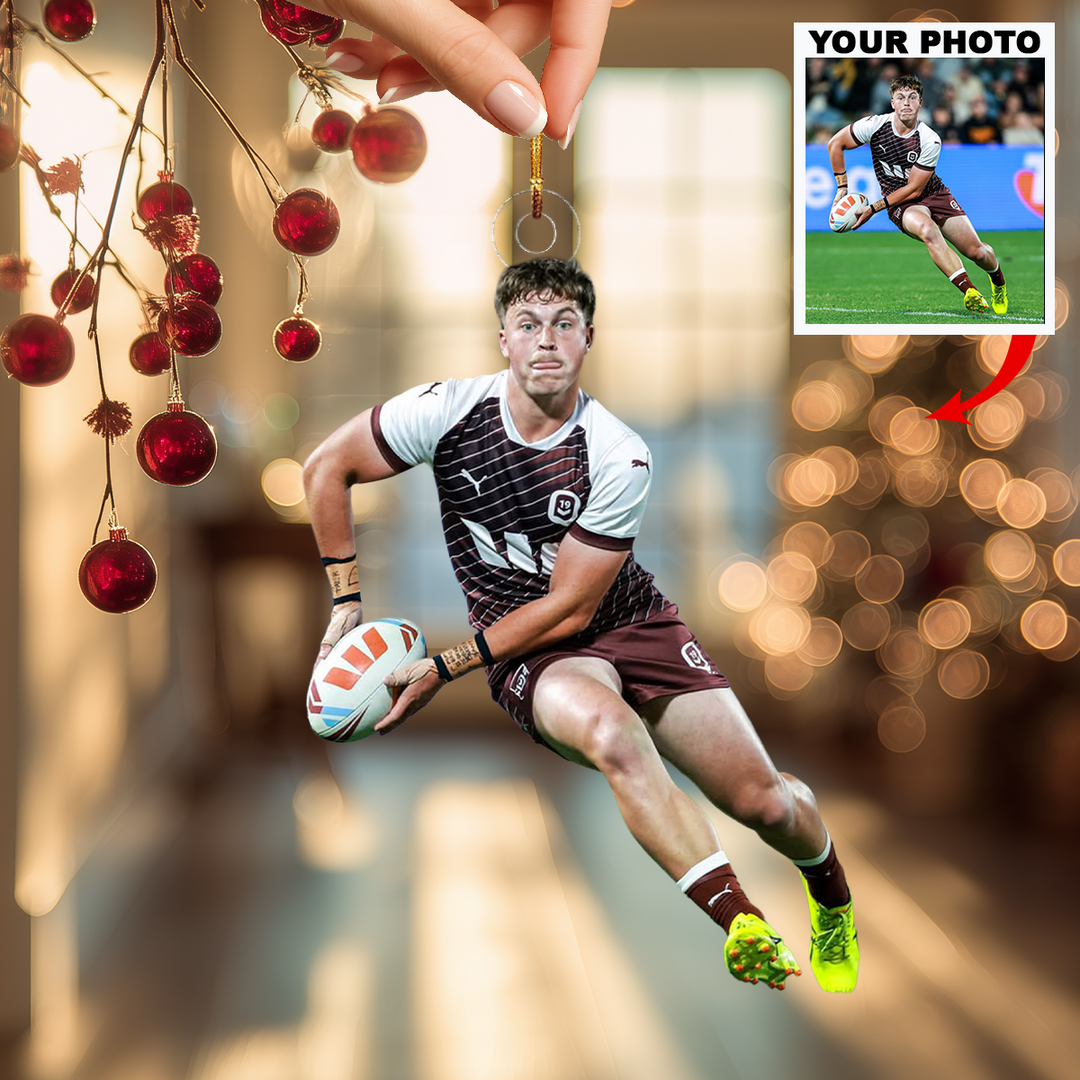 Heart Of The Game - Personalized Photo Mica Ornament - Christmas Gift For Sport Players, Football Players