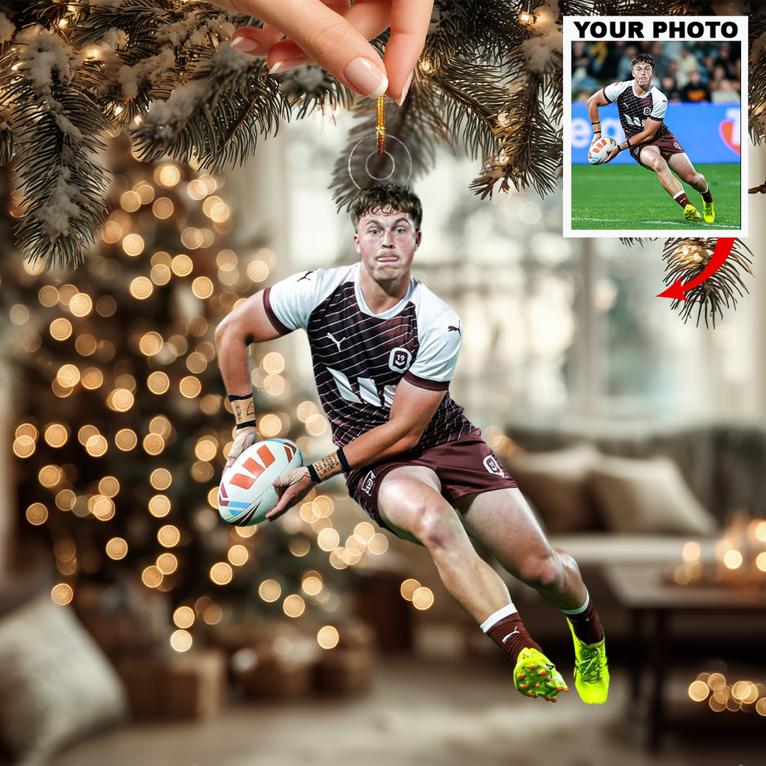 Heart Of The Game - Personalized Photo Mica Ornament - Christmas Gift For Sport Players, Football Players
