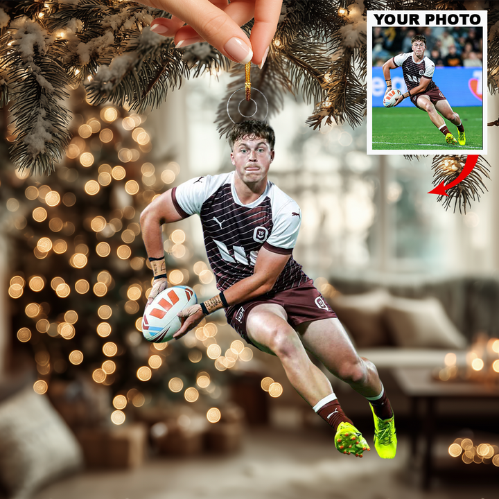 Heart Of The Game - Personalized Photo Mica Ornament - Christmas Gift For Sport Players, Football Players