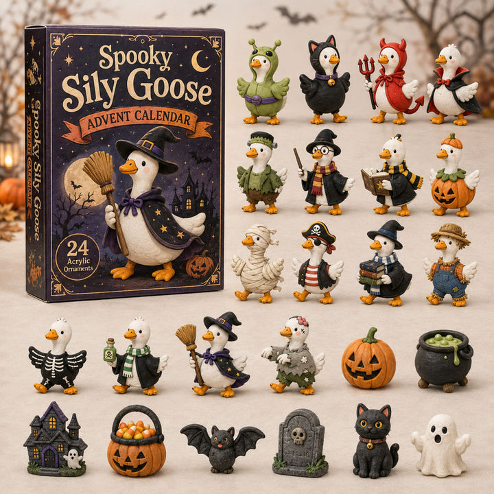 HALLOWEEN KICKOFF 40% OFF - Halloween Silly Goose Advent Calendar 2026 - 24-Day Festive Countdown, Acrylic Charms Blind Box - Gift For Halloween Lovers AC0TH019