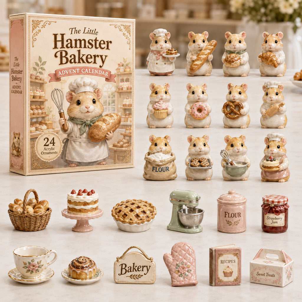 CHRISTMAS KICKOFF 40% OFF - Hamster Bakery Advent Calendar 2026 - 24-Day Festive Countdown, Acrylic Charms Blind Box - Gift For Hamster Lovers AC0TH004