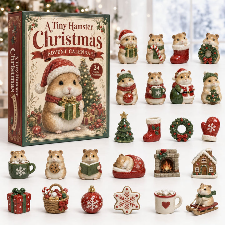 CHRISTMAS KICKOFF 40% OFF - Hamster Chrismast Advent Calendar 2026 - 24-Day Festive Countdown, Acrylic Charms Blind Box - Gift For Hamster Lovers AC0TH006
