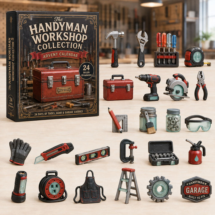CHRISMAST KICKOFF 40% OFF - Handyman Workshop Tool Advent Calendar 2026 - 24-Day Festive Countdown, Acrylic Charms Blind Box - Gift For Tool Lovers AC0TH070