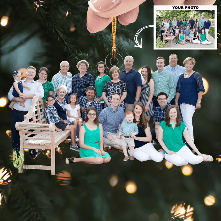 Happy Memories Together - Personalized Photo Mica Ornament - Gift For Family Members