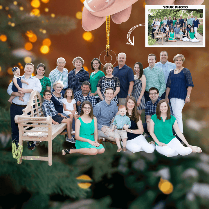 Happy Memories Together - Personalized Photo Mica Ornament - Gift For Family Members