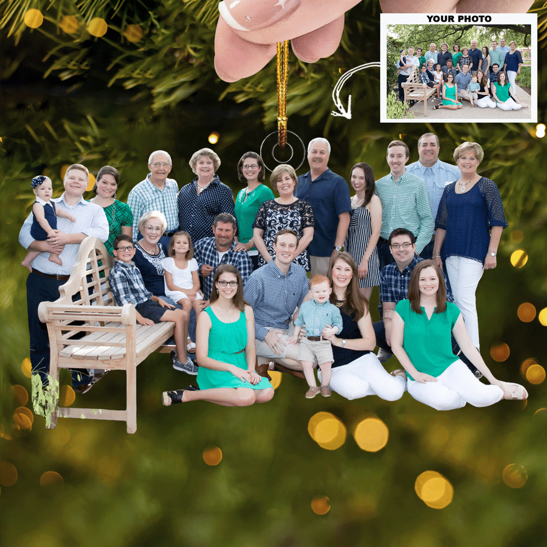 Happy Memories Together - Personalized Photo Mica Ornament - Gift For Family Members