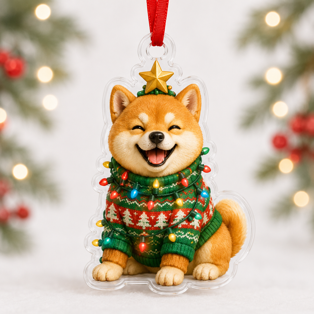 Happy Shiba Inu Mica Ornament NCU0NT053